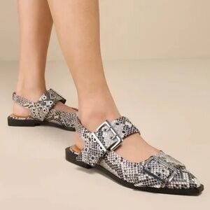 New Steve Madden Graya Slingback Snake Flats